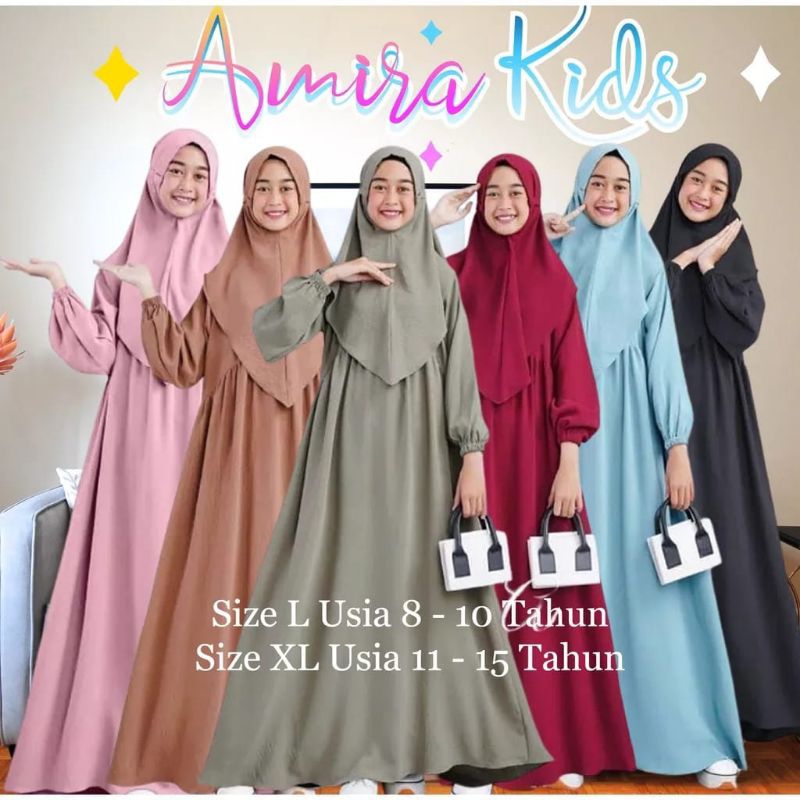 GAMIS AMIRA KIDS TEEN ' GAMIS SYARI AMIRA VIRAL 'Gamis Remaja anak perempuan Amira Shofiya alikadara