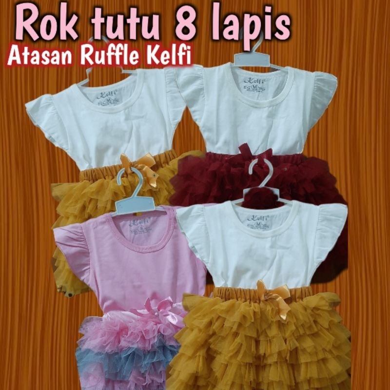 Setelan Kelfi rok tutu anak perempuan || bayi - 2 tahun
