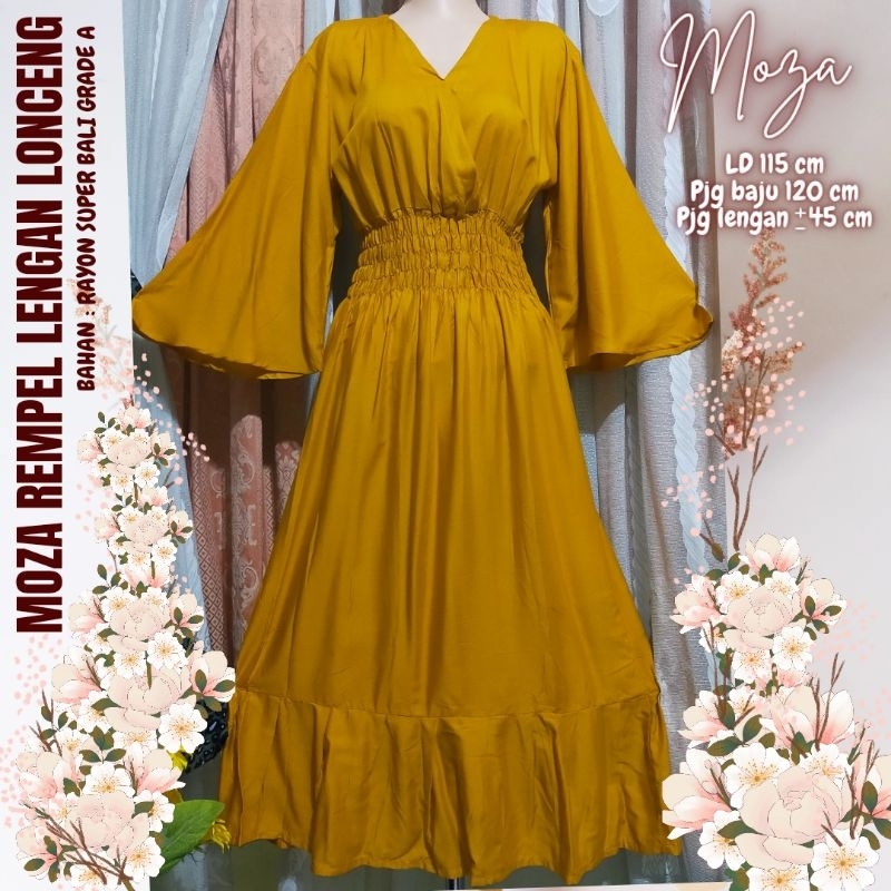 Moza Rempel lengan lonceng //Dress Moza Lonceng //Dress Moza Bali