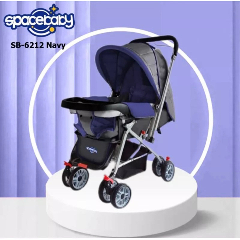 BABY STROLLER SB-6212 (REVERSIBLE STIR) SPACEBABY (SIZE XL)