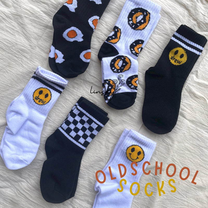 LINSKY BABY - Oldschool Socks Kaos Kaki Anak Motif Viral