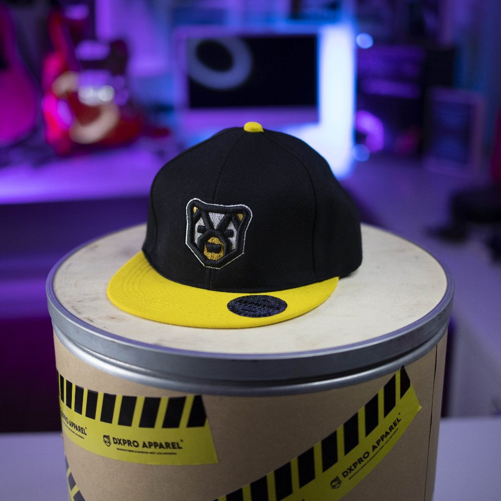 TOPI SNAPBACK DXPRO BEAR BLACK YELLOW