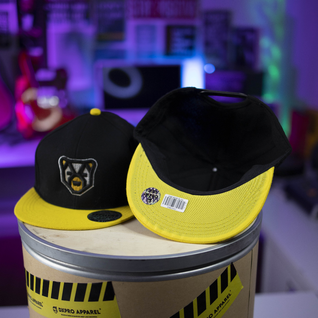 TOPI SNAPBACK DXPRO BEAR BLACK YELLOW