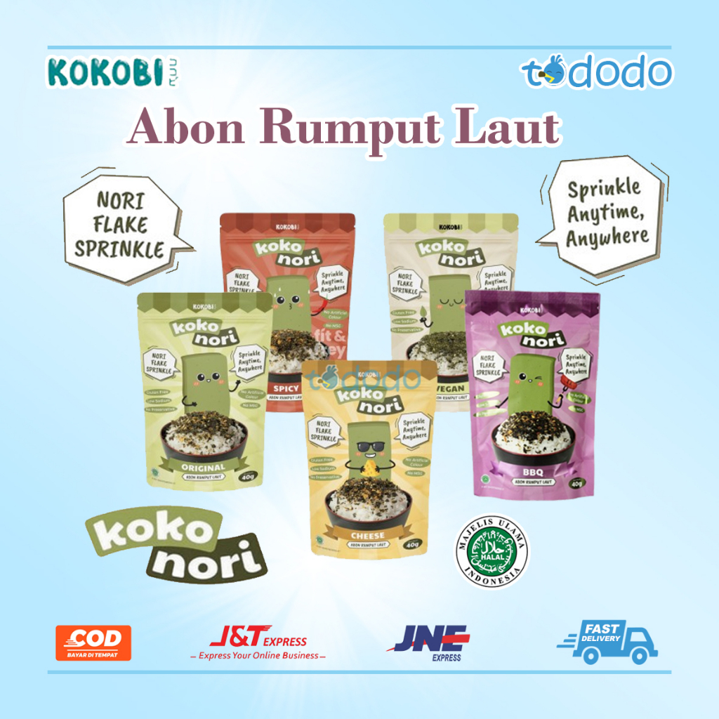 Snack Cemilan Sehat Anak Abe Food KOKO NORI Abon Rumput Laut Tabur 40gr