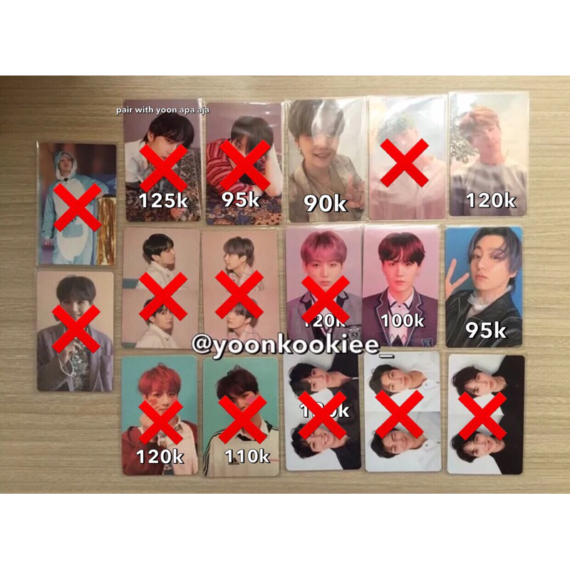 photocard bts jungkook jk yoongi suga taehyung tear o r her o answer f l butter proof maung osis dil