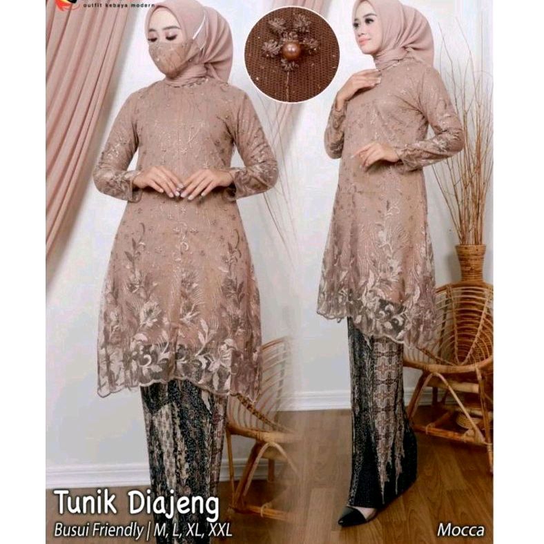 KF-1 SET KEBAYA TUNIK DIAJENG//KEBAYA WISUDA //KONDANGAN//PESTA //KEBAYA TUNIK BUSUI FRIENDLY MODEL 
