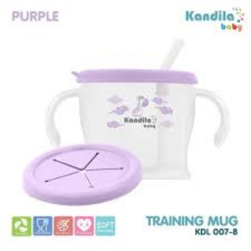 Kandila Baby Training Cup De Mug KDL007-9 - Kandila Botol Minum Anak Bayi Silicone Wadah Snack - Botol Minum sedotan anak Baby 300ml