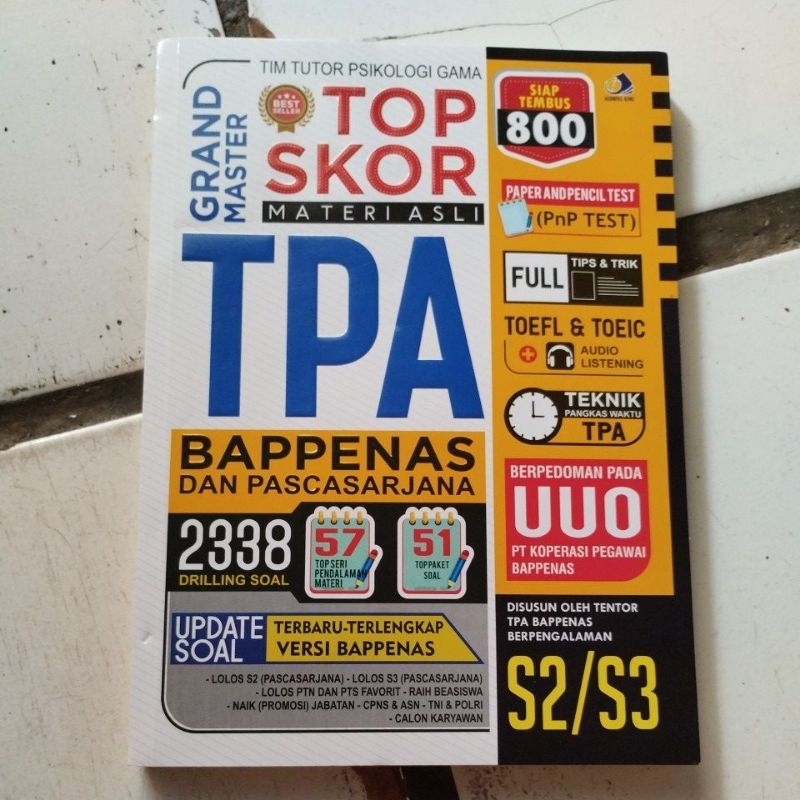 JUAL BUKU ORIGINAL GRAND MASTER TOP SKOR MATERI ASLI TPA BAPPENAS DAN PASCASARJANA S2 S3 SIAP TEMBUS