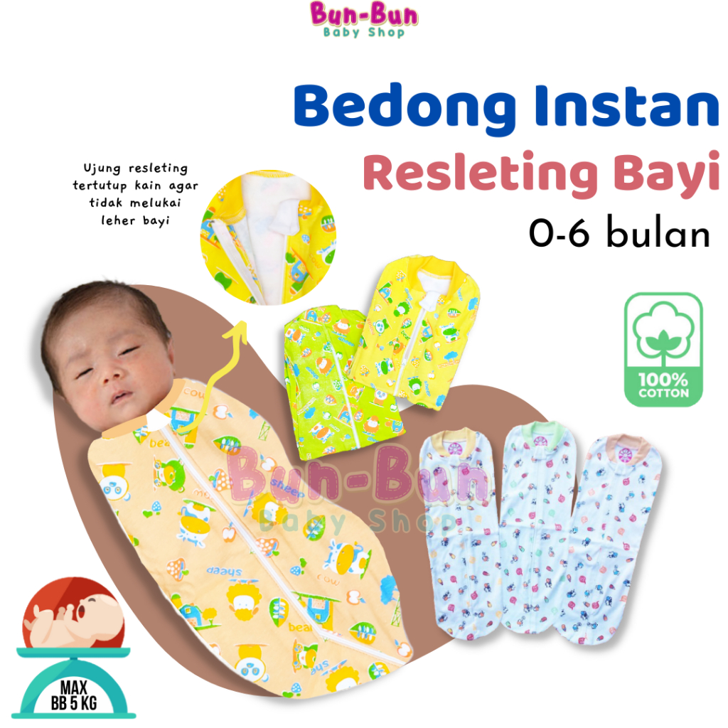 Bedong Bayi Instan Gedong  Baby Perlengkapan Bayi Baru Lahir Newborn UNISEX Peralatan BunBunBabyShop