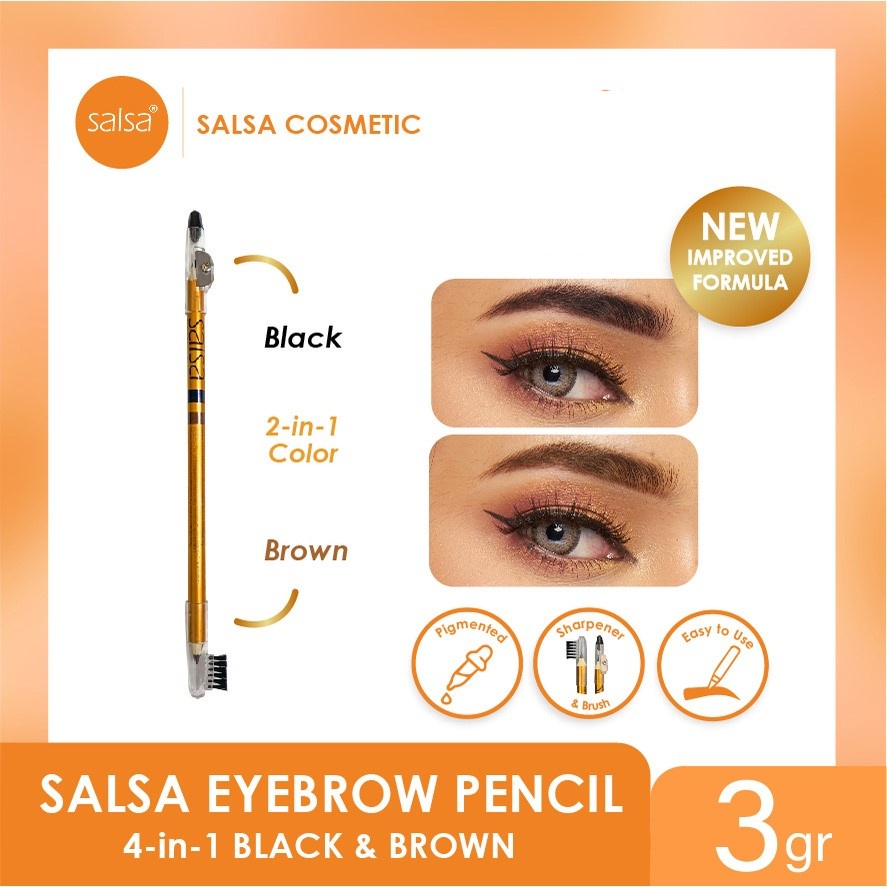 Salsa Eyebrow Pencil 4in1 Black &amp; Brown