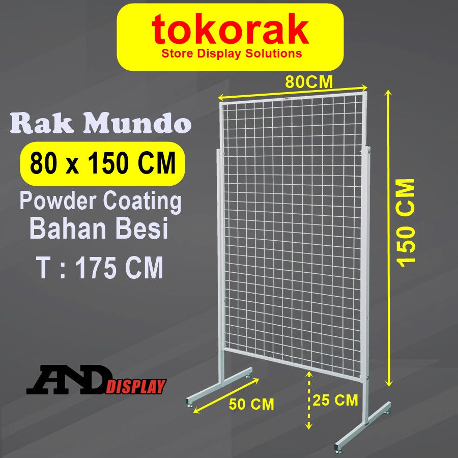 RAK MUNDO 80 X 150 CM DISPLAY KAKI RAM JARING DINDING CANTOLAN SINGLE