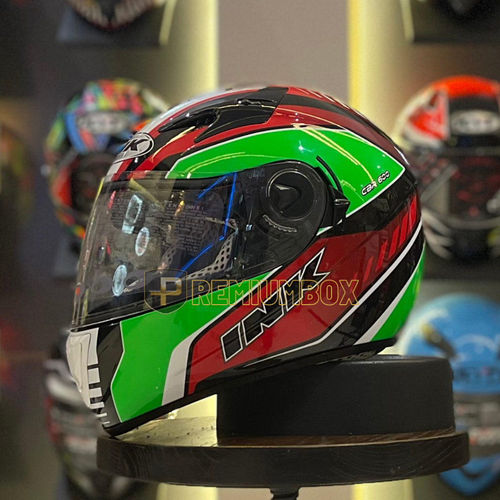 HELM INK CBR 600 #3 - Black Red Green / HELM FULL FACE / HELM GRADASI / HELM HIJAU / HELM MOTIF / HE