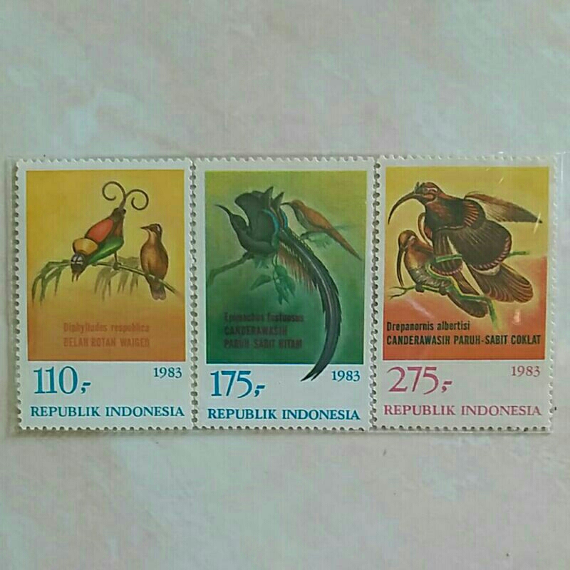 

(AB) Perangko Indonesia 1983 Burung Cendrawasih Set 3pcs Mint