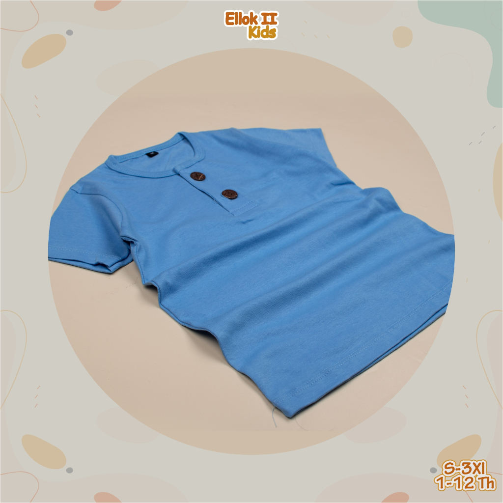NEW - Kaos Anak Kancing HENLEY SHIRT Bahan Katun 1-12 Tahun Unisex Banyak Pilihan Warna