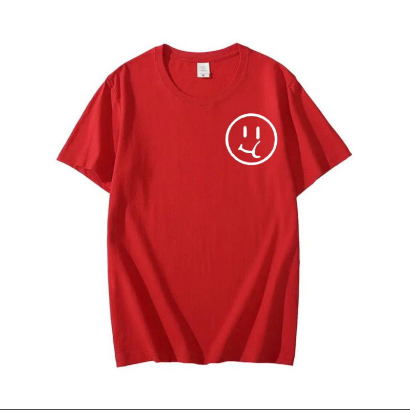 Atasan baju kaos pria kaos oblong laki laki dewasa lengan pendek smiley