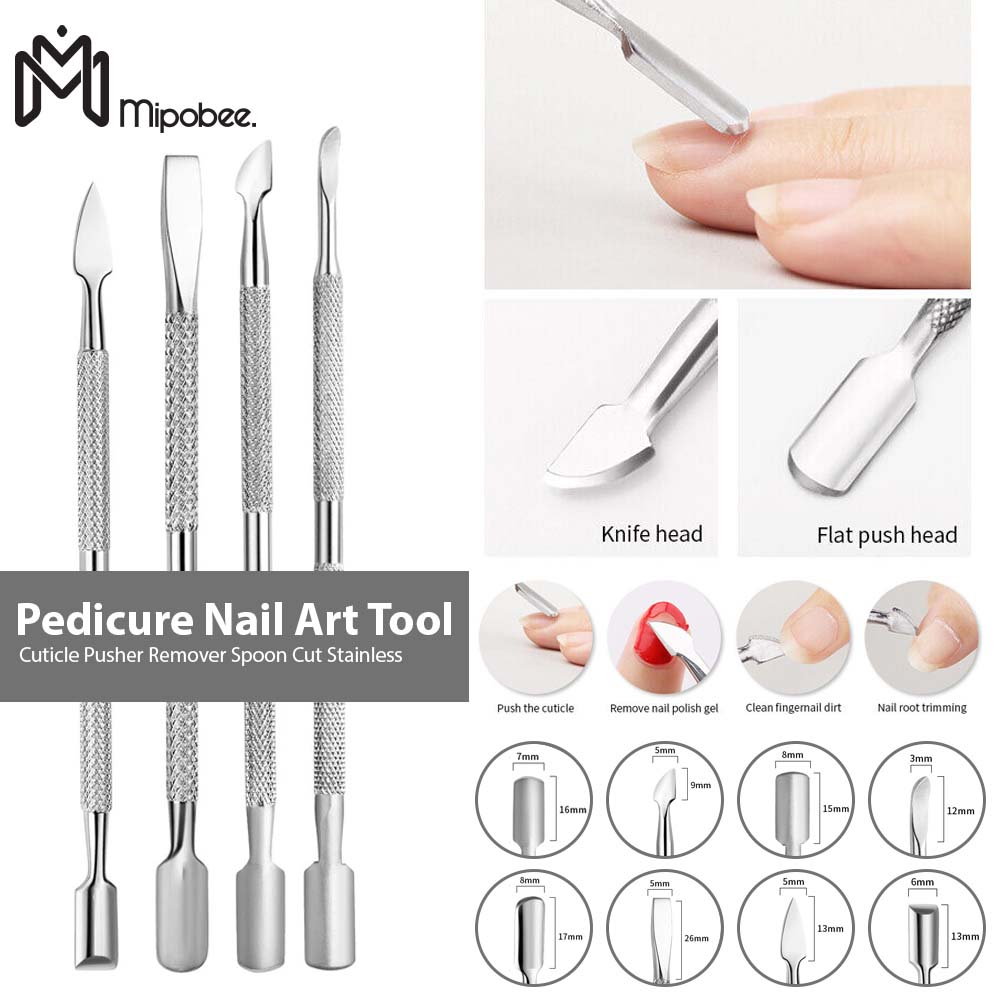 Alat Perapih Kulit Mati Kuku Pedicure 4 Pcs - Silver