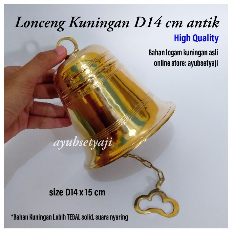 Lonceng kuningan D14cm Kerucut Rantai Lonceng no11 Bel sekolah Lonceng no 11 Gereja Jumbo Klintingan