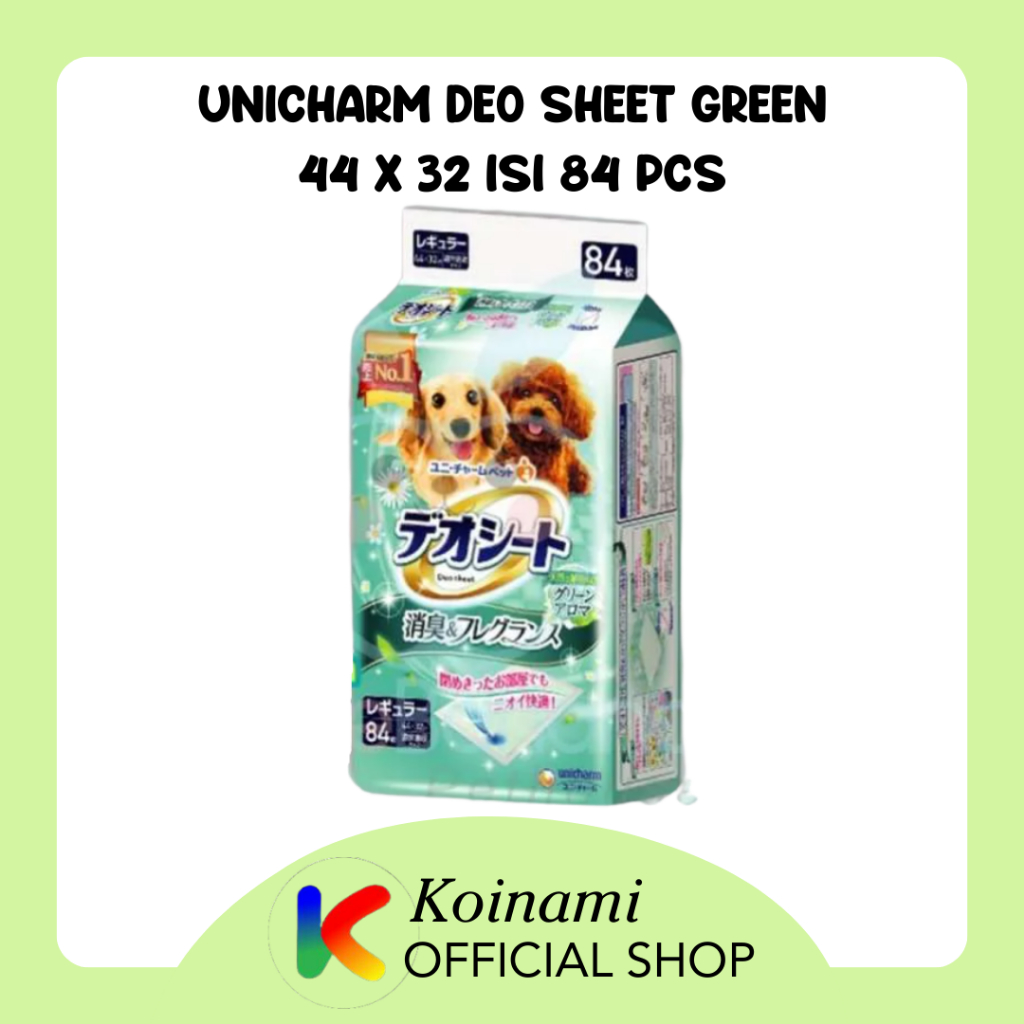 Unicharm Deo Sheet Green Aroma Regular Size 44 x 32 Isi 84 Pcs