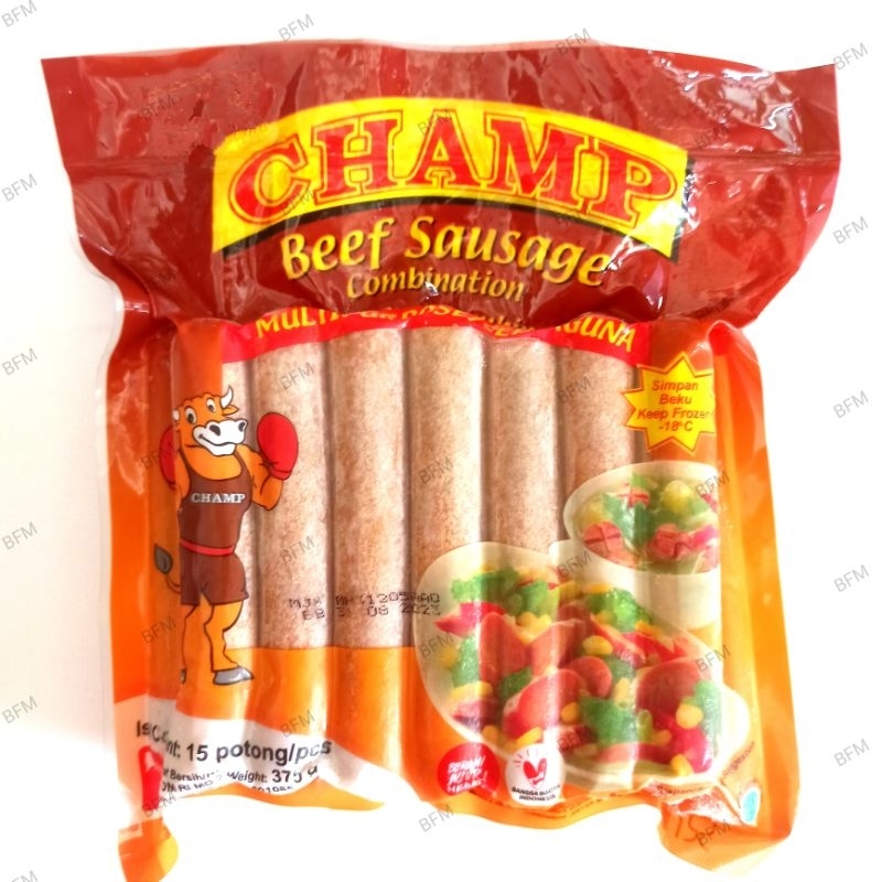 

Champ Beef Sausages/ Sosis Sapi (Serbaguna) (15 Pcs) 375 Gr