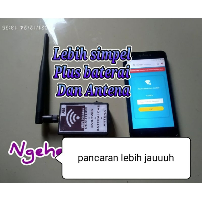 fluxion portabel modif antena dan baterai cas pancaran lebih jauh