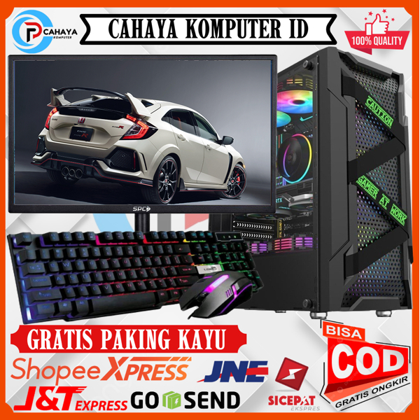 AMD Ryzen 5 4600G Ram 16GB SSD 128GB Monitor 19 Inch Siap pakai Gaming Design Rendering Okey