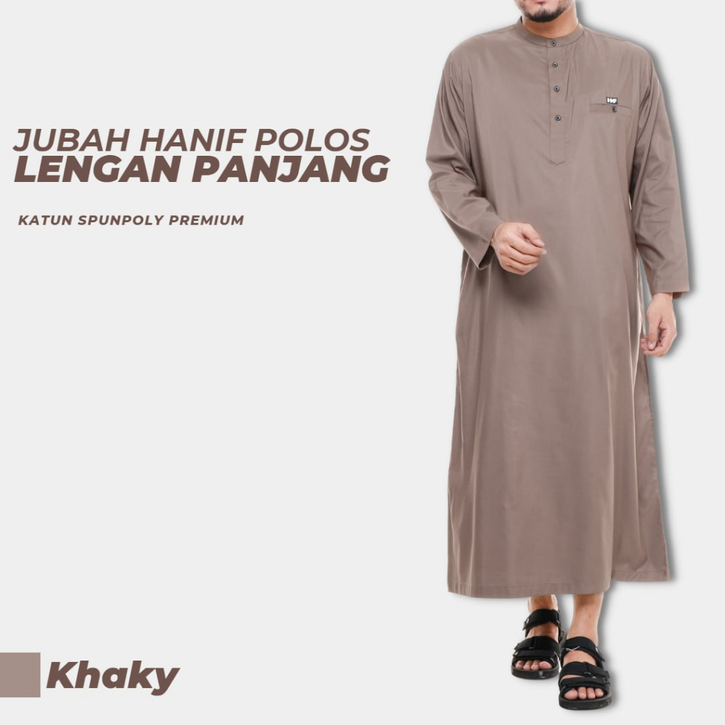 Baju Gamis Pria Jubah ikhwan Cowok Laki Laki Dewasa Hanif Lengan Panjang Premium