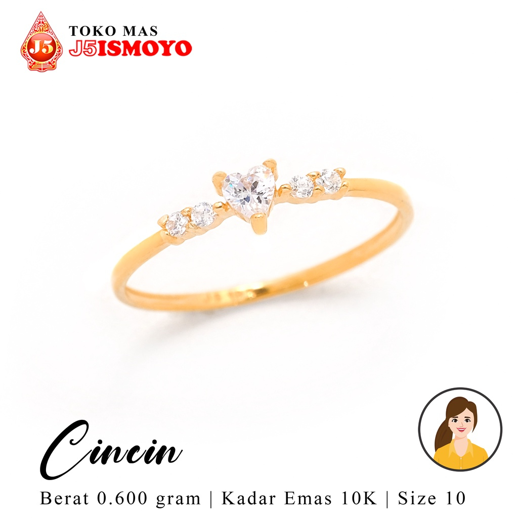 Cincin Emas 10 Karat Cinta J5 Ismoyo