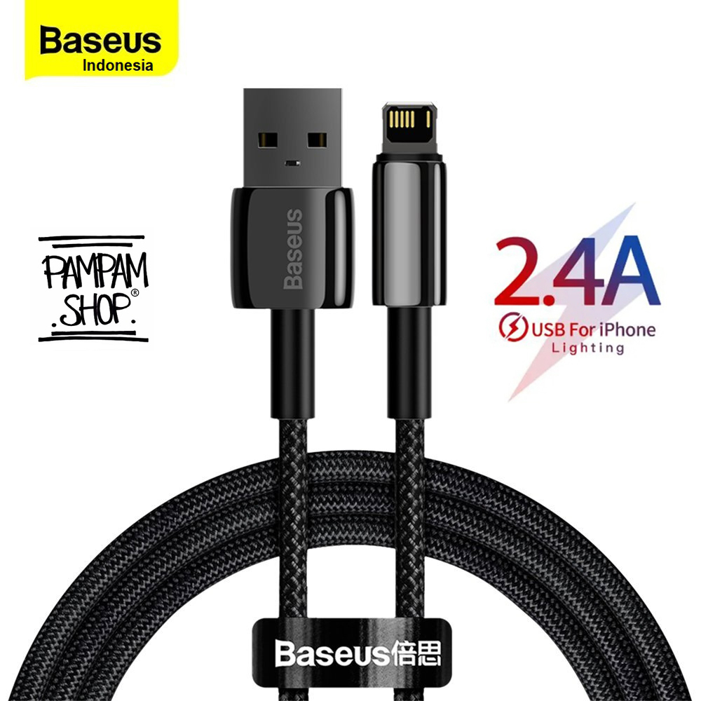 Baseus Tungsten Gold Iphone USB to Lightning Kabel Data Charger 2.4A