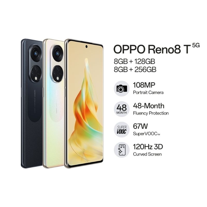 OPPO RENO 8T PROMO  8/128GB 5G Support NFC - Garansi Resmi Oppo Indonesia