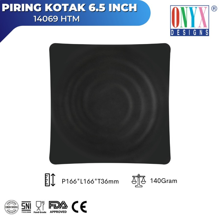 Onyx Cosmic Piring Kotak 6.5 inch Melamin isi 6 / Plate Kotak 14069