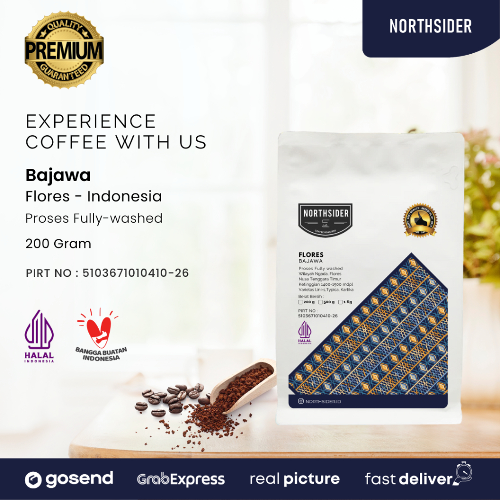 BIJI KOPI ARABICA FLORES BAJAWA WASHED - 200GR NORTHSIDER COFFEE