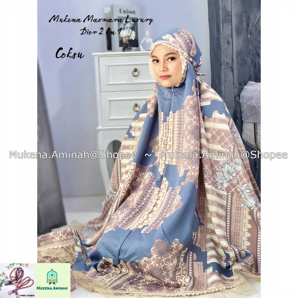 MUKENA DEWASA MAXMARA SILK LUXURY 2IN1 PREMIUM RENDA TILE