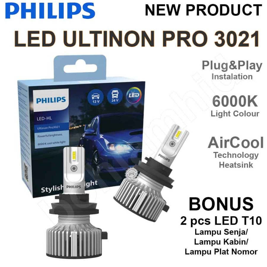 Lampu LED TERIOS Philips Ultinon PRO3021 H11 Headlamp Lampu Dekat