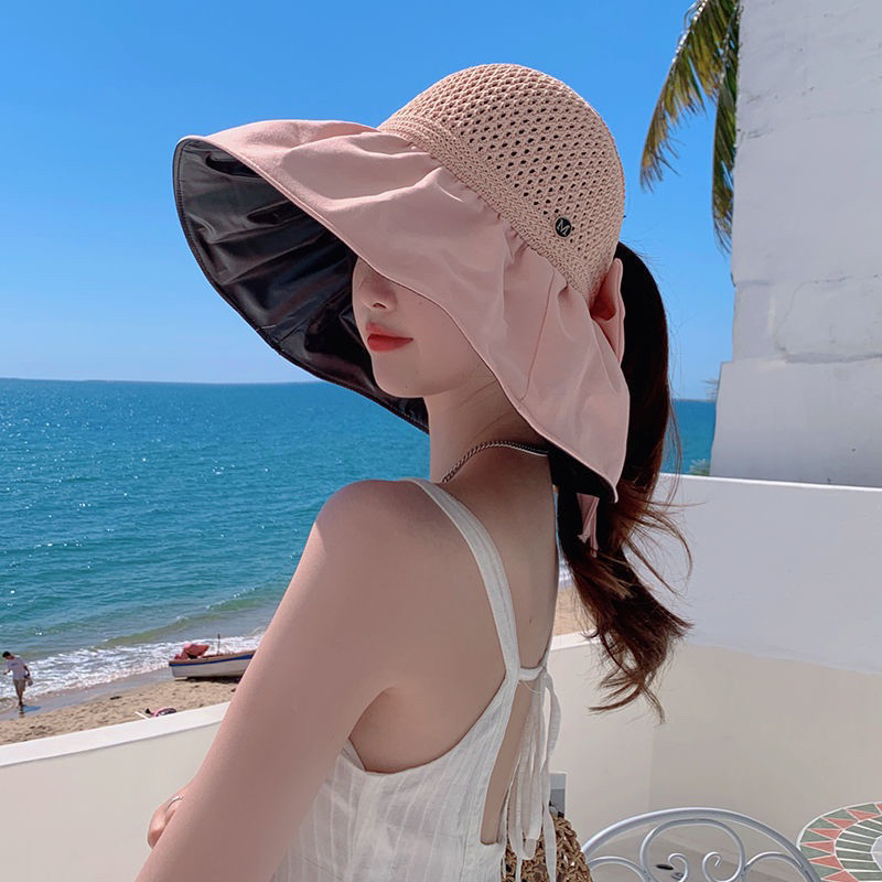 Walva - T004 Topi Pantai Japan Rajut Wanita Elegan Pelindung Matahari 360 Derajat ANTI UV High Quality Import