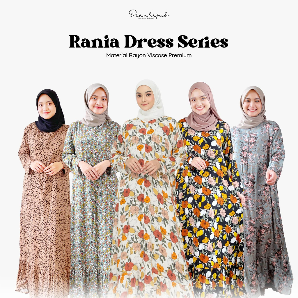 Gamis Dewasa Homey Dress Rania Series By Dianhijab.id - Bahan Rayon Viscose Premium Gamis Dewasa Luxury Gamis Pengajian Adem Nyaman Dipakai - Bisa COD