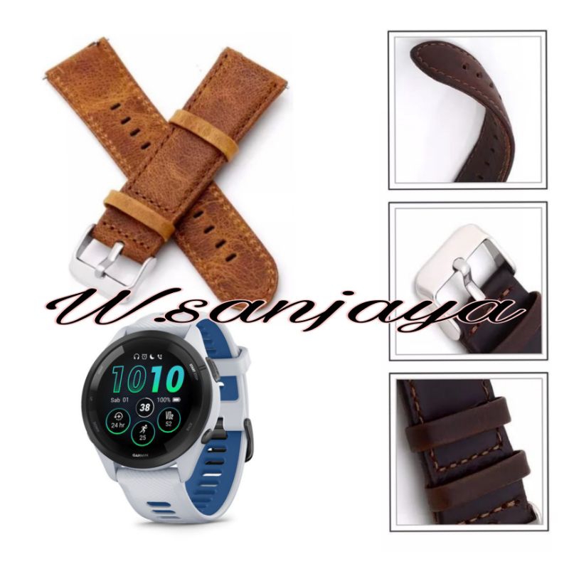 TALI JAM GARMIN FORERUNNER 265 46MM 570 VENU 2 3 45MM STRAP KULIT WATCH BAND STAINLESS SMART ACC