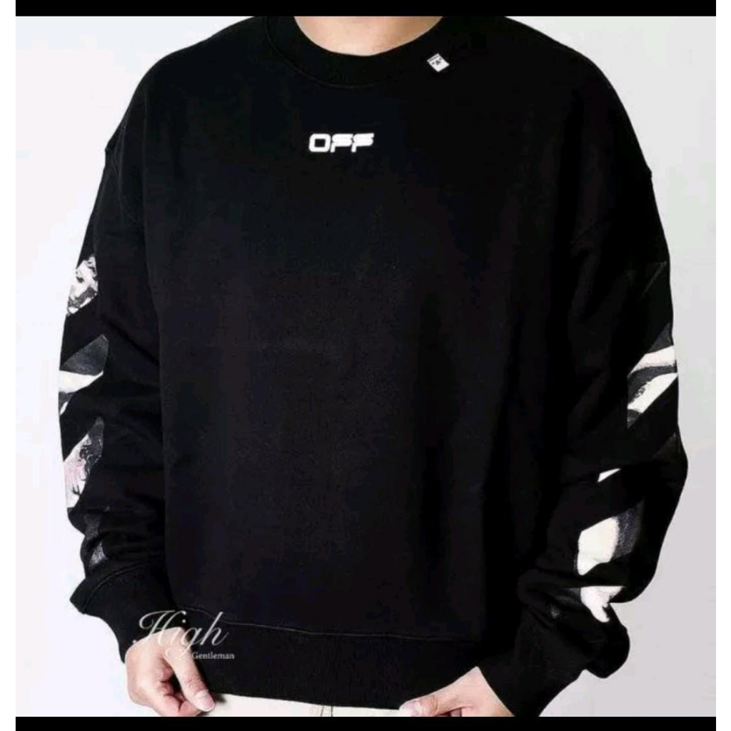 Off White SS20 Caravaggio Arrow Over Crewneck Black