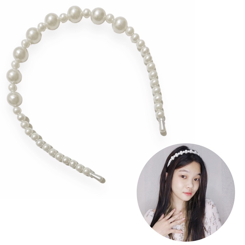 Bando Korea Mutiara Kombinasi Korean Pearl HeadBand Hairband Combination