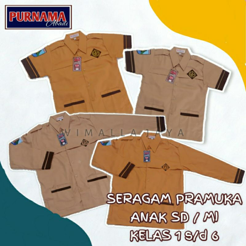 SERAGAM  PRAMUKA SIAGA SD LGN PJ DAN PENDEK BAHAN PREMIUM KATUN OXFORD