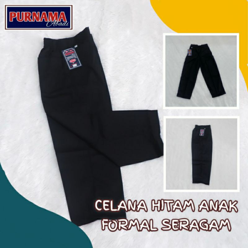 PROMO Celana Hitam Anak Dril Adem Usia 3-16 Thn
