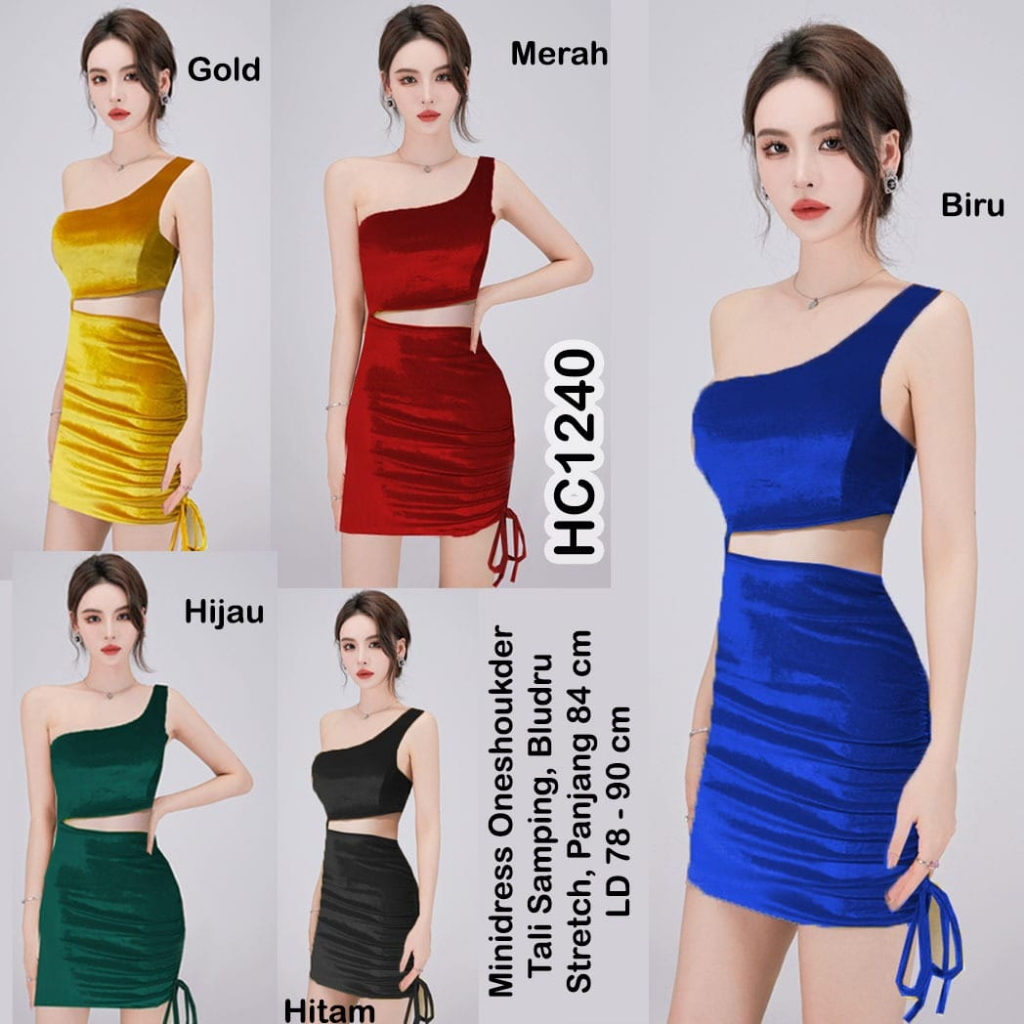 HC1240 Mini Dress Bludru/ Velvet Tali Serut Stretch / Mini Dres Seksi / Dress Mini Sexy Bodycon / Dress Mini Bludru / MiniDress Wanita