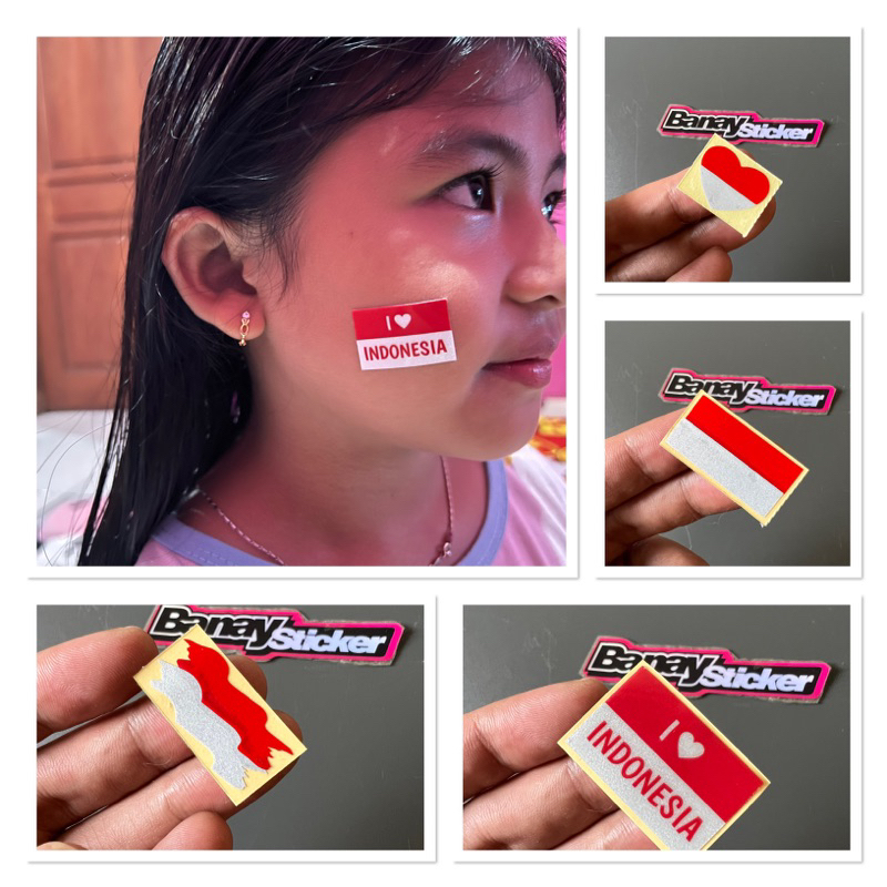 STICKER STIKER PIPI STICKER BENDERA INDONESIA KIBAR KECIL CUTTING