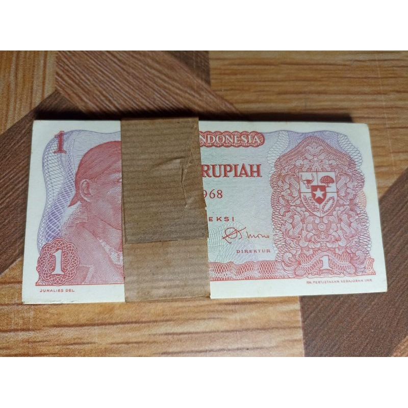 

Uki 1 Rupiah Panglima sudirman 1968 Gres mulus (S180)