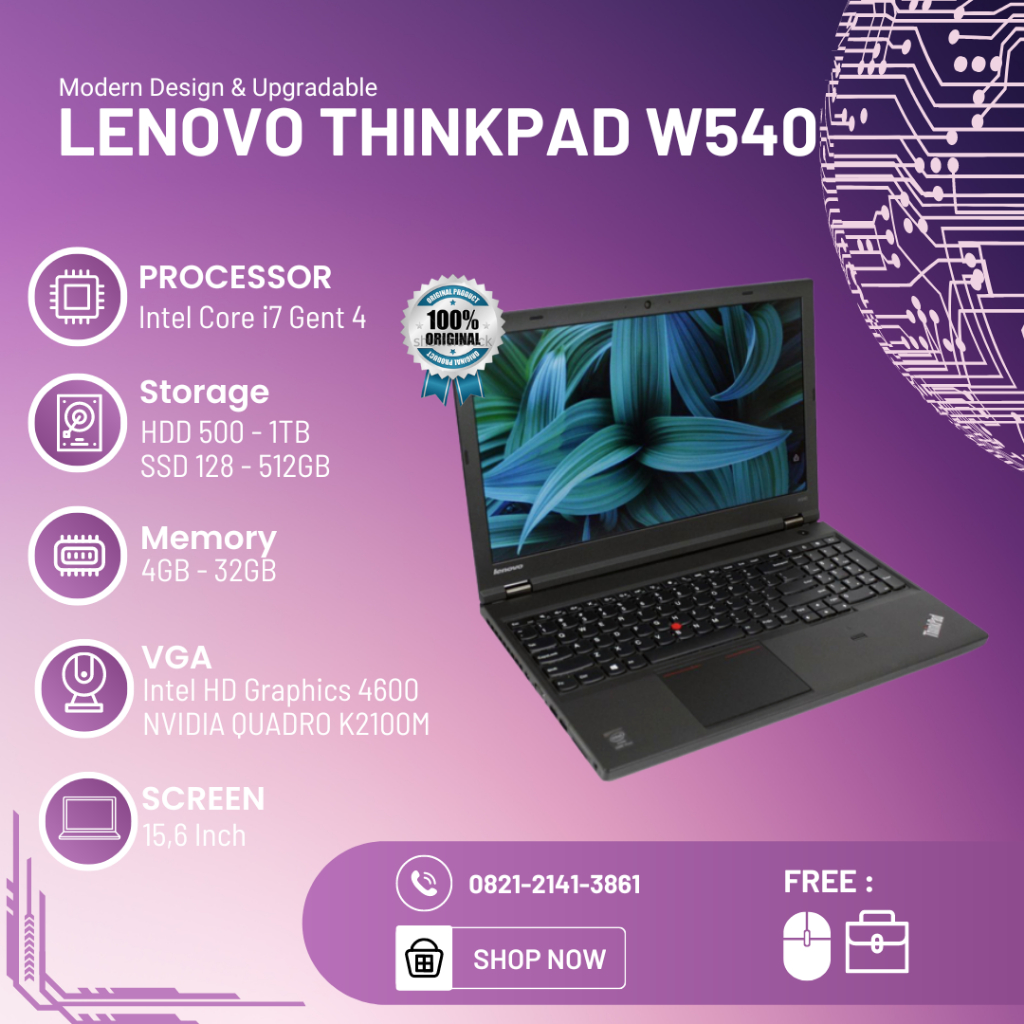 Laptop Gaming Editing Rendering W540 i7 QM Double VGA Mulus