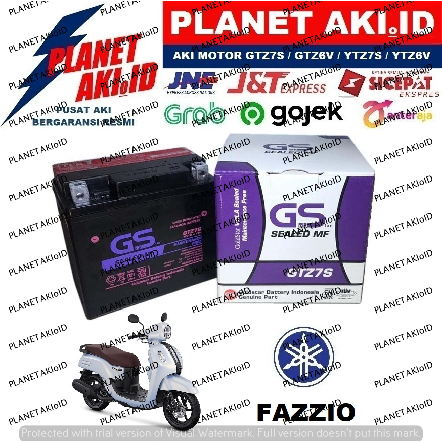 Aki Motor Yamaha Fazzio GTZ7S Accu Kering MF