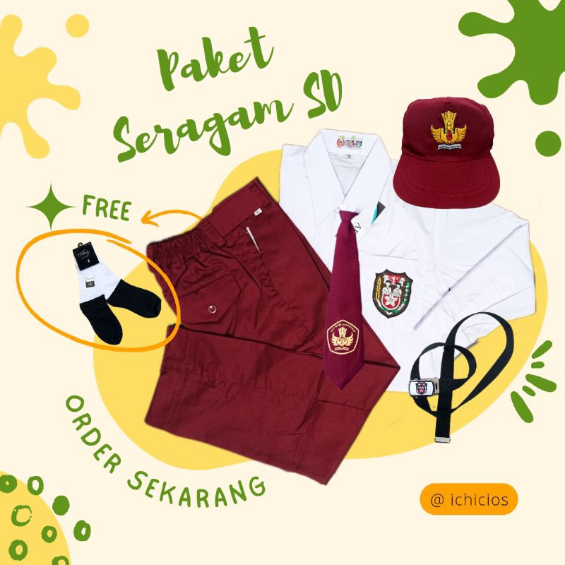 Paket Seragam merah putih SD Murah// seragam anak laki-laki murah // seragam SD muslim panjang // pe