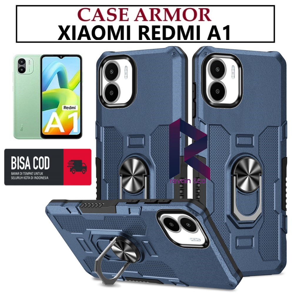 Case Armor XIAOMI REDMI A1 Iring Cincin Magnetic Kesing Hp Protect kamera Premium Hard Case Standing Robot Pelindung Kamera