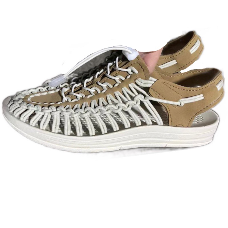 Sepatu Sandal Rajut Keen Import Sepatu Sandal Casual Pria dan Wanita Import - CREAM