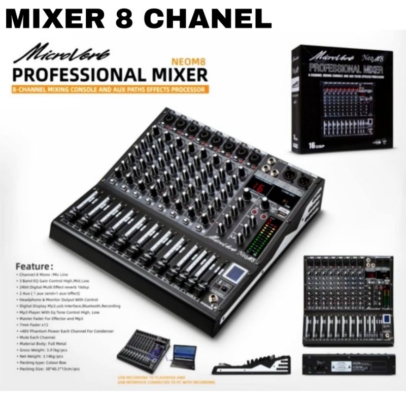MIXER MICROVERB NEO M8 8 CHANEL