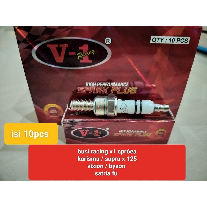 busi racing v1 cpre6a isi 10pcs karisma / supra x 125 / satria fu / byson / vixion